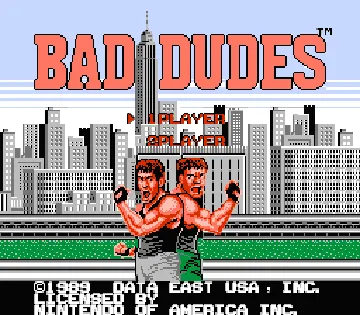 Bad Dudes (USA) screen shot title